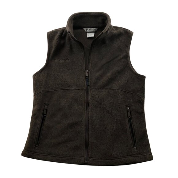 Columbia Womens Vest Jacket Medium Fleece Full-Zip Cozy Winter Stand Up Collar - Picture 1 of 14